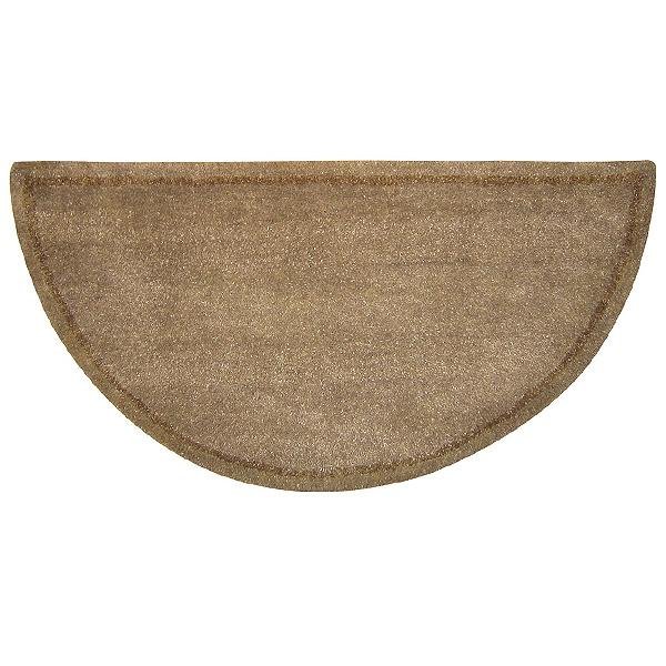 Beige Hand-Tufted Wool Hearth Rug