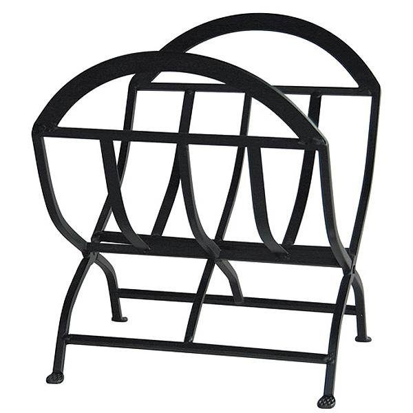 Black Wrought Iron Log Rack 15"x22"
