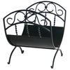 Black Wrought Iron Log Rack with Scrolls