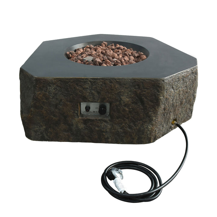 36" x 16" Hexagon Columbia Concrete Fire Pit by Elementi
