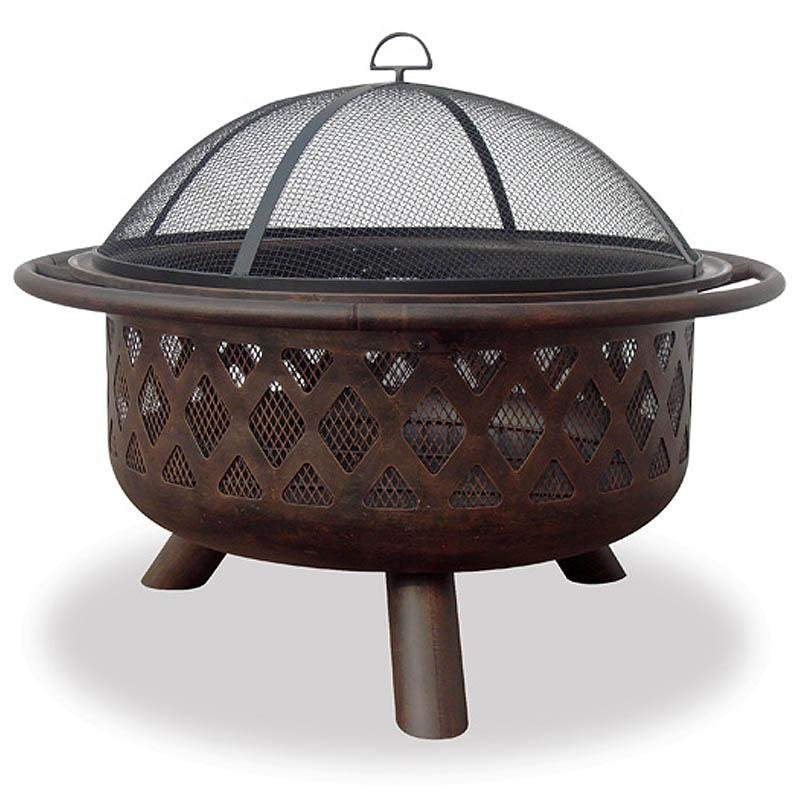 Oil Rubbed Bronze Fire Pit with Lattice Design - Starfire Direct