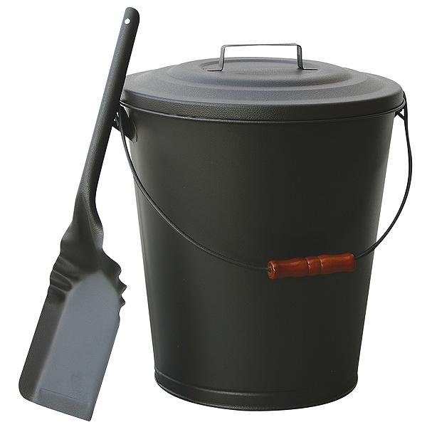Olde World Iron Finish Ash Bin with Lid and Shovel - Starfire Direct