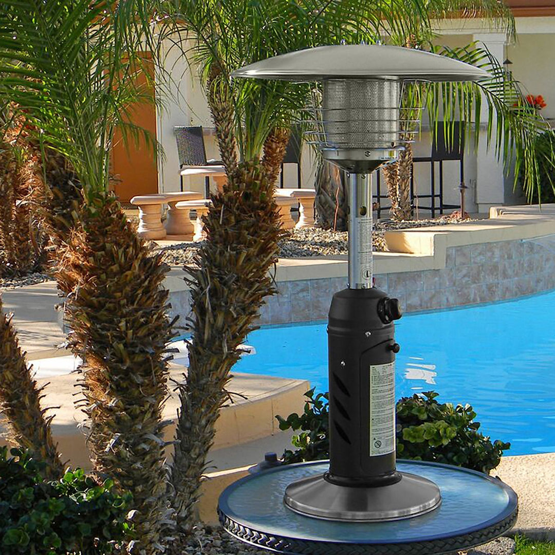 Portable Stainless Steel & Black Table Top Heater