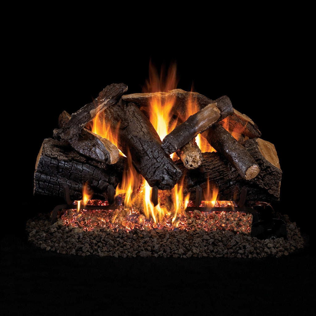 Vented Gas Logs Charred Majestic Oak by Real Fyre