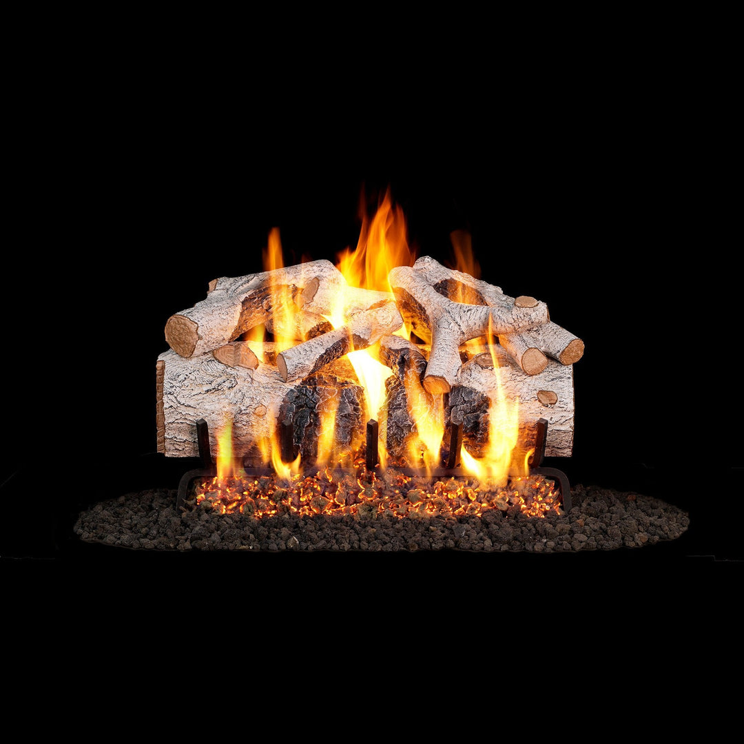 Vented Gas Logs Charred Mountain Birch by Real Fyre