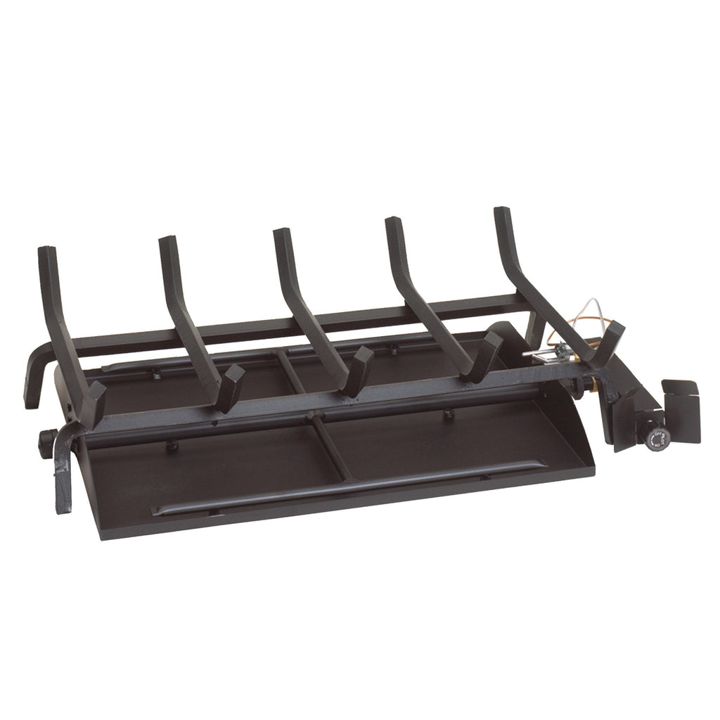 36" Vented G45 See-Thru Fireplace Burner "17" Series Low Profile Standing Pilot with Variable Remote by Real Fyre