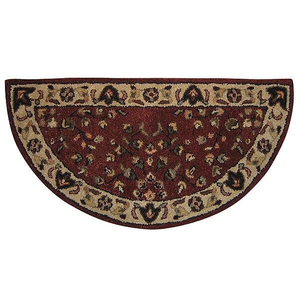 Red Floral Hand-Tufted Wool Hearth Rug - Starfire Direct