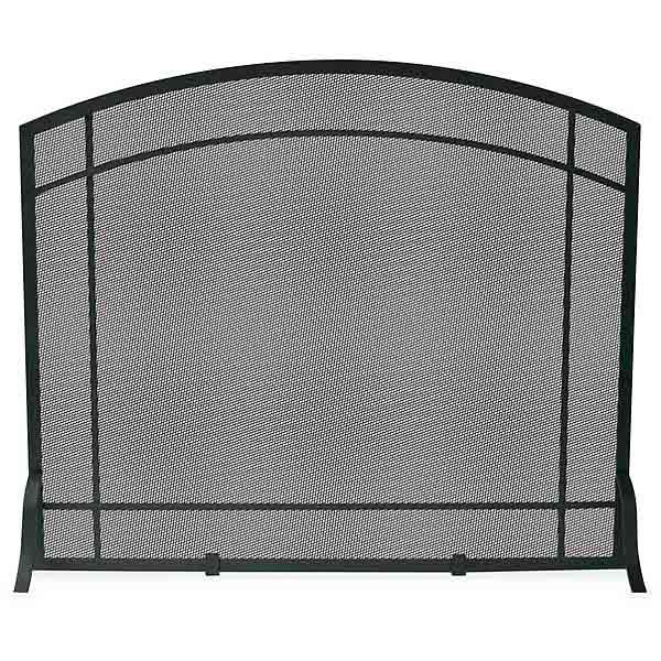 Single Panel Black Wrought Iron Screen with Mission Design - Starfire Direct