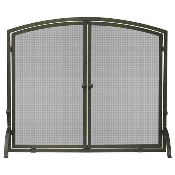 Single Panel Bronze Finish Screen with Doors - Starfire Direct