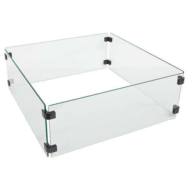 Starfire Designs 25" Square Fire Pit Glass Wind Guard - Starfire Direct