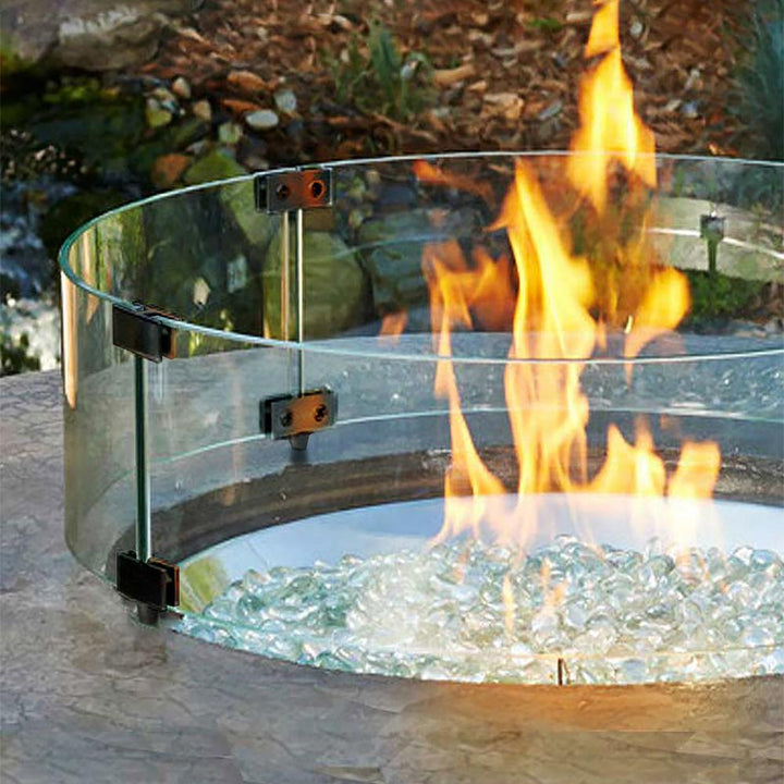 Starfire Designs 28" Round Fire Pit Glass Wind Guard - Starfire Direct