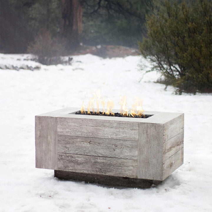 The Outdoor Plus 72" Catalina Wood Grain Concrete Gas Fire Pit