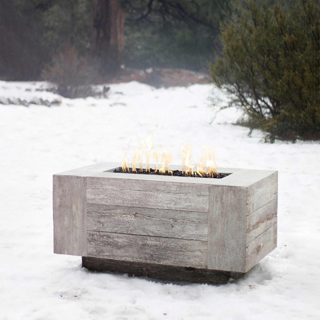 The Outdoor Plus 96" Catalina Wood Grain Concrete Gas Fire Pit